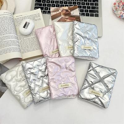Creative Pink Silver Passport Cover PU Multi-function Women Men Waterproff Passport Bag Bowknot Travel Accessories Airplane