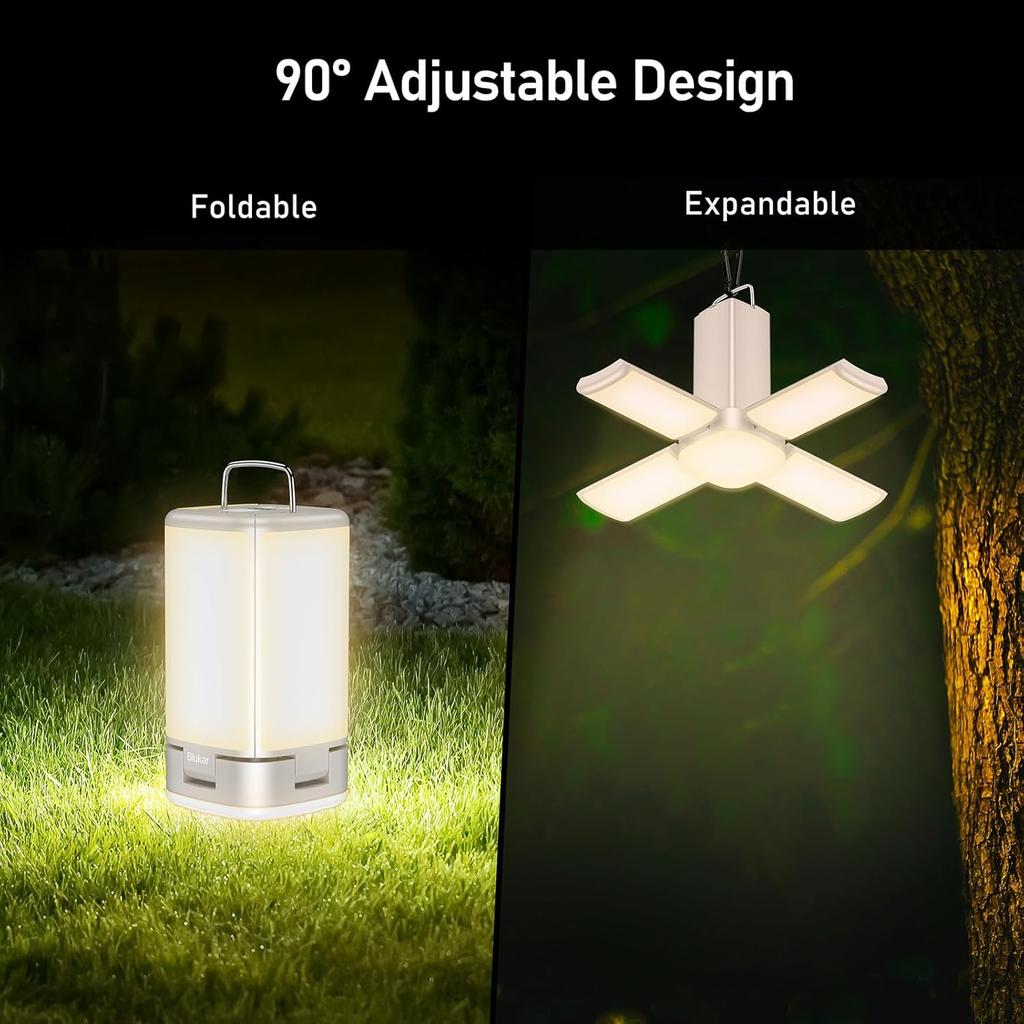 Blukar 116 LED Camping Lantern Rechargeable, Super Bright Camping Lights | 7 Modes, Innovative Foldable & Expandable Design,Long-Lasting Portable