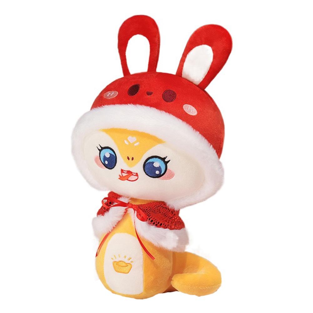 

Soft 2025 Snake Year Mascot Doll Cloak Lucky Snake Plushies Doll New Year Gifts 20cm жёлтый