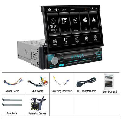 7 Zoll 2 GB + 32 GB HD Wireless Android Auto CarPlay 1Din Video Multimedia MP5 Player Versenkbarer Bildschirm Spiegel Link Auto BT/FM/USB/AUX
