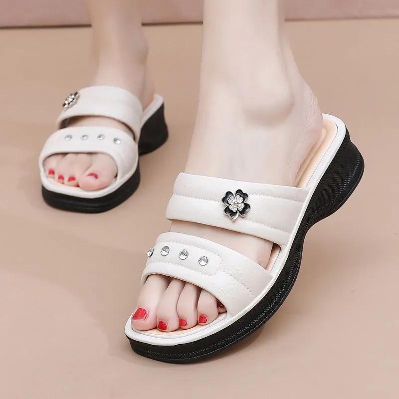 sandalias women fashion light weight anti skid daily wear footware lady casual spring summer open toe beige sandals shoes ab537
