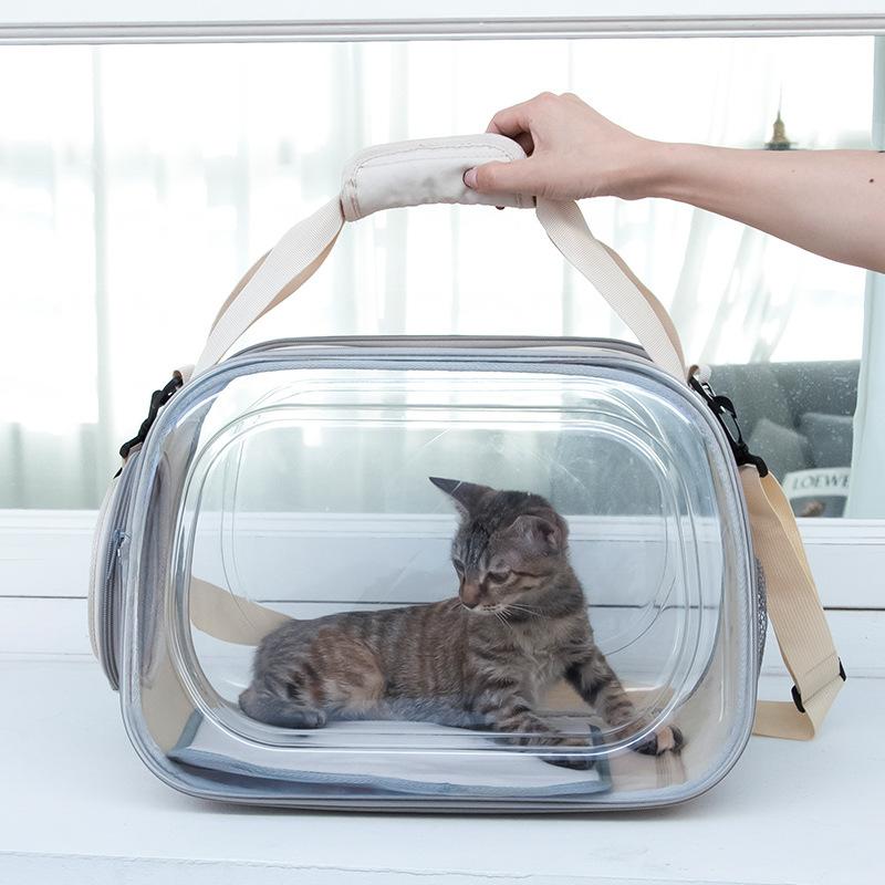 Cat Bag Portable Backpack Cat and Dog Outing Travel Bag Crossbody Cat Bag Breathable Large Space Folding Handbag