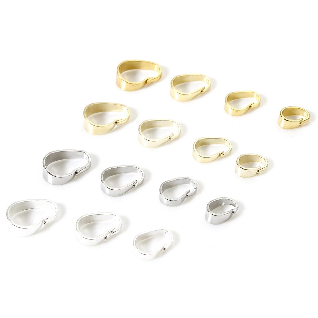 50pcs Brass Pendant Pinch Bails Clasps Gold Plated Sliver Plated Multisize Brass Melon Seed Buckle High Quality Jewelry Findings