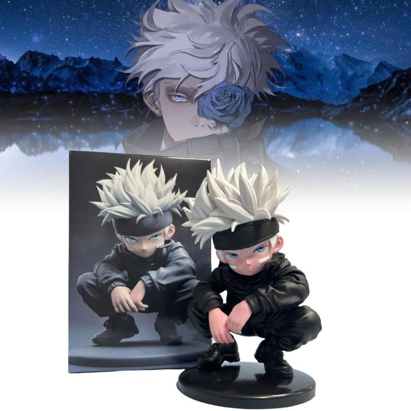 Adorable Sitting Gojo Satoru Pvc Figure 16cm Quality Anime Jujutsu Kaisen Decor
