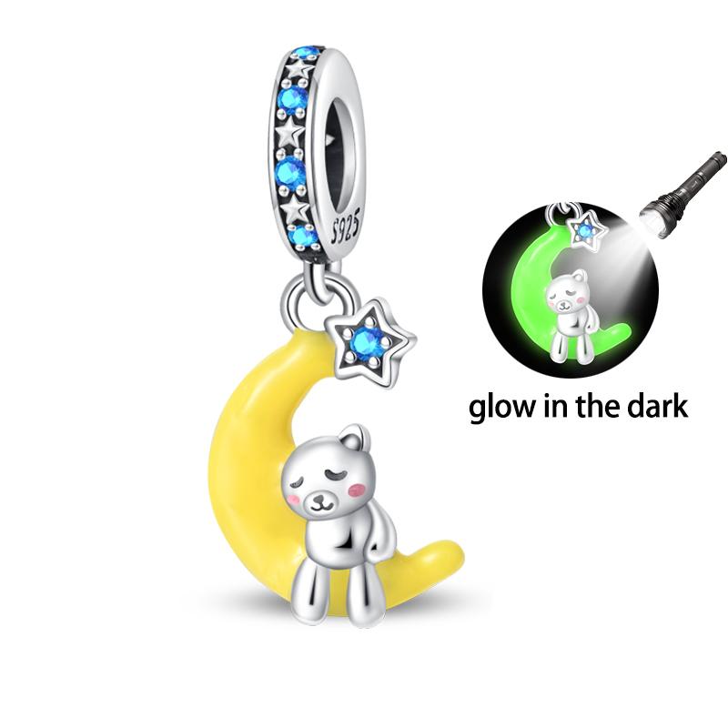 Copper Glow-In-The-Dark Firefly Butterfly Deer Charms Beads Pendants Fit Qikaola Original Bracelets Diy Birthday Jewelry