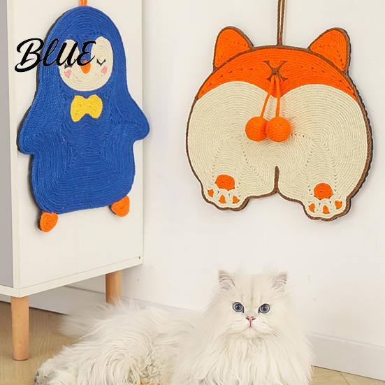 Cat Scratcher with Sticker Interactive Mat Cartoon Pad Sisal Back Glue Design Scratching Toy Tape
