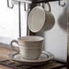 Gray Cup Saucer Ritual Afternoon Tea Coffee Cup Saucer Retro High Value Ceramic Cup Saucer Household Water Cup