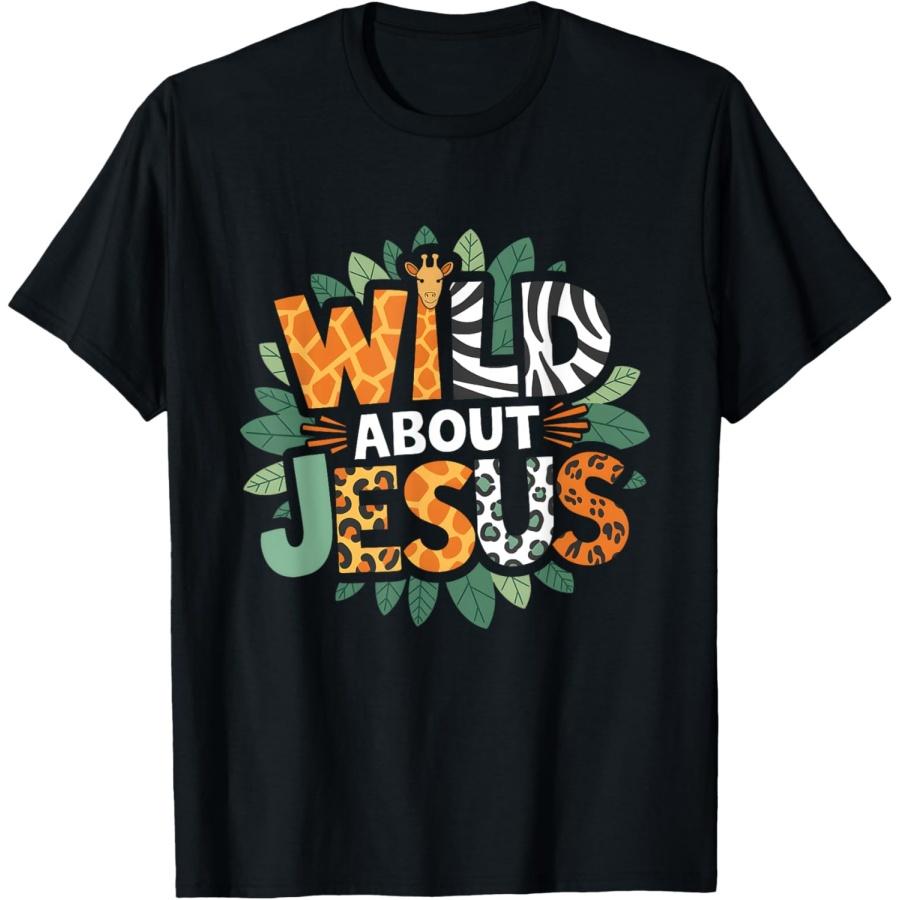 Wild About s Jesus Christian Believer Leopard Zebra Print T-Shirt XXXXXL чёрный