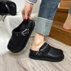 Fashion Flat Slippers Summer New Round Head Deep Mouth Rivets Metal Zipper Soft Sole Anti-slip Wear-resistant Low Heel Shoes