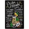 Sinal de Lata de Metal para Menu de Coquetéis Retro Guia para Amantes de Mixologia Bar Pub Corrente de Ferro Pendurador Decoração Bebida Alcoólica Pôster Rústico