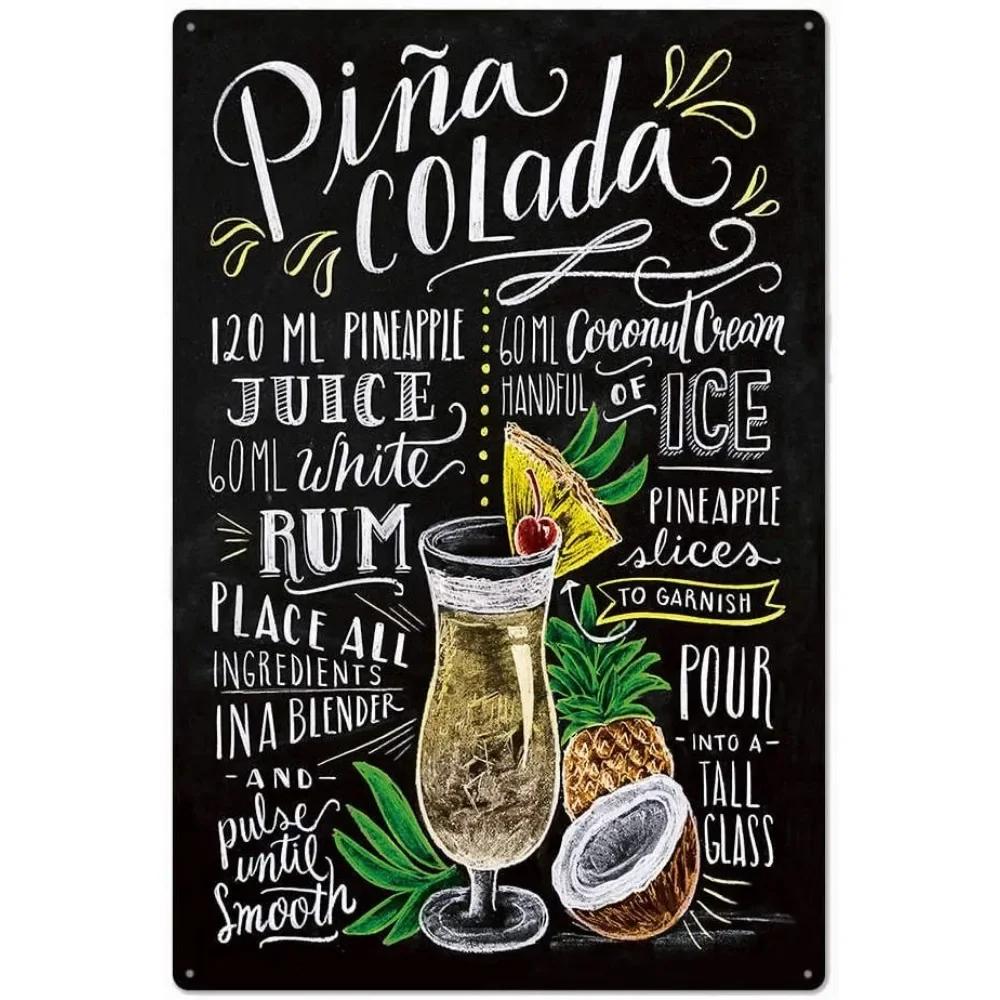 Sinal de Lata de Metal para Menu de Coquetéis Retro Guia para Amantes de Mixologia Bar Pub Corrente de Ferro Pendurador Decoração Bebida Alcoólica Pôster Rústico