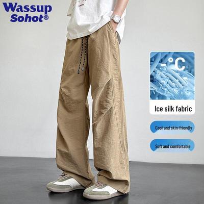 Wassup Sohot Men's Ice Silk Quick-Dry Cargo Pants