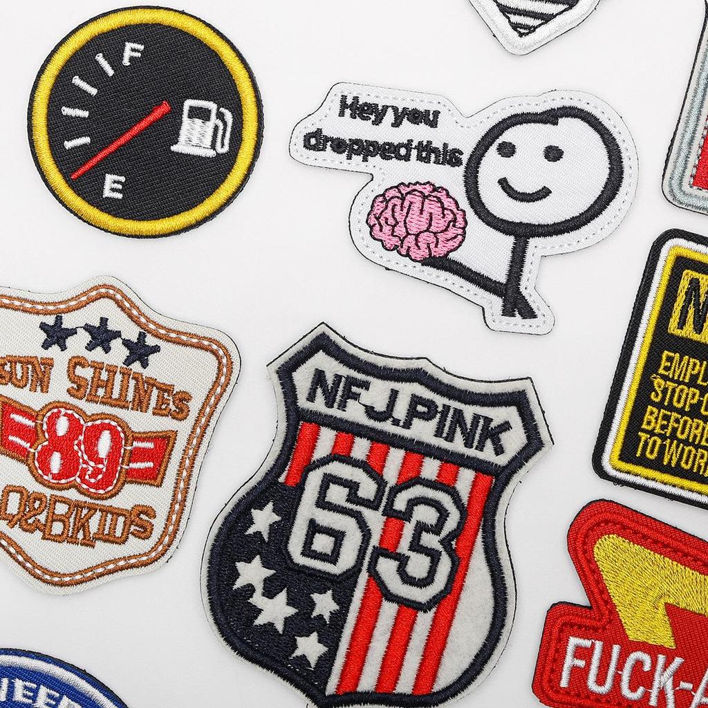 DIY Embroidered Badge Hook & Loop Patch Sticker with Brushed Surface