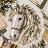 Creative Needlework Supplies Art Sewing Fabric DIY Patchwork Kit Floral Horse Flower Theme Kit