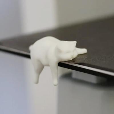 Lazy Fat Cat Ornament 3D Printing Realistic Design PLA Cat Figurine Realistic Animal Statue Kitty Decoration