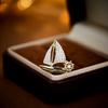 Exquisite Small Sailboat Brooch Pins for Women Men Unisex Rhineston Zircon Lapel Pins Successful Badge Party Suit Brooch
