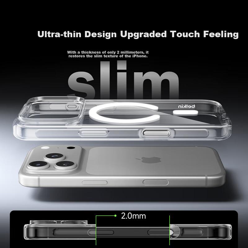 BELKIN iPhone 17 Pro Full Coverage Magnetic Absorption Phone Case Transparent Phone Protective Cover MSA031