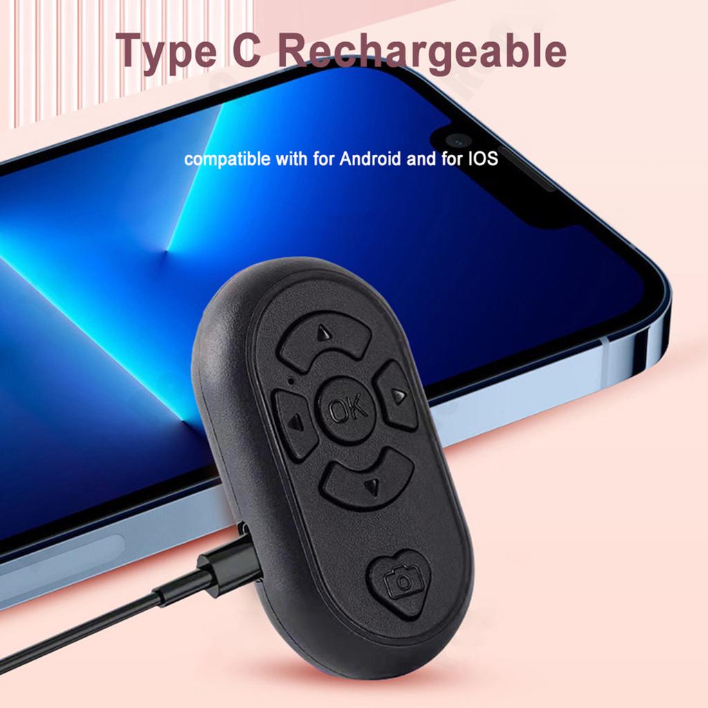 Selfie Remote Control Remote Shutter Rechargeable Controller Selfie Button for Phone & Android Phones Page Turners