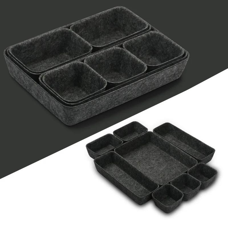 8PC/Set Drawer Organizers Storage Box Felt Storage Bins Toy Basket Shelf Cubes Foldable Drawer Dividers Desk Organisers
