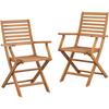 Set van 2 opvouwbare tuinstoelen - EDEN - FSC Eucalyptus Hout - 57,5 x 52,5 x H91 cm