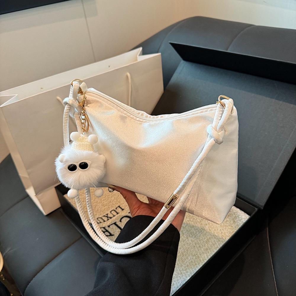 Lässige Einfarbige Mode Elegante Umhängetasche Glatter Stoff Satin Achseltasche Freizeit Umhängetasche