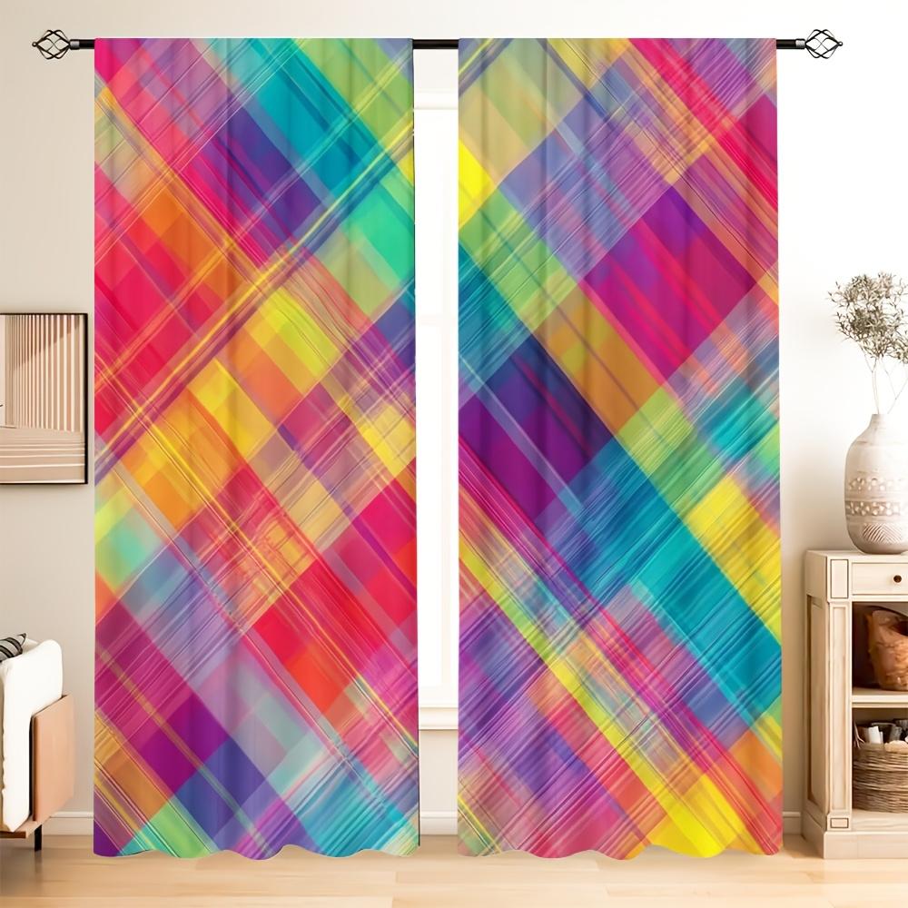 

Whimsical Arts Themed Semi Curtains Polyester Design Light Blocking Privacy Sheer Set Of 2 Made With Rod Pocket Machine Washable W100*H70(CM)-Grommet top&1PCS