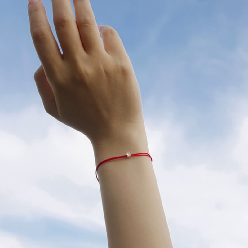 BE/GINS Larin Asher Silver Bracelet Red Pink
