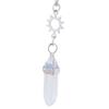 2PCS Natural Stone Hexagonal Column Crystal Pendant for Sun and Moon Charm Best Friends Jewelry Bullet Stone Women BFF G