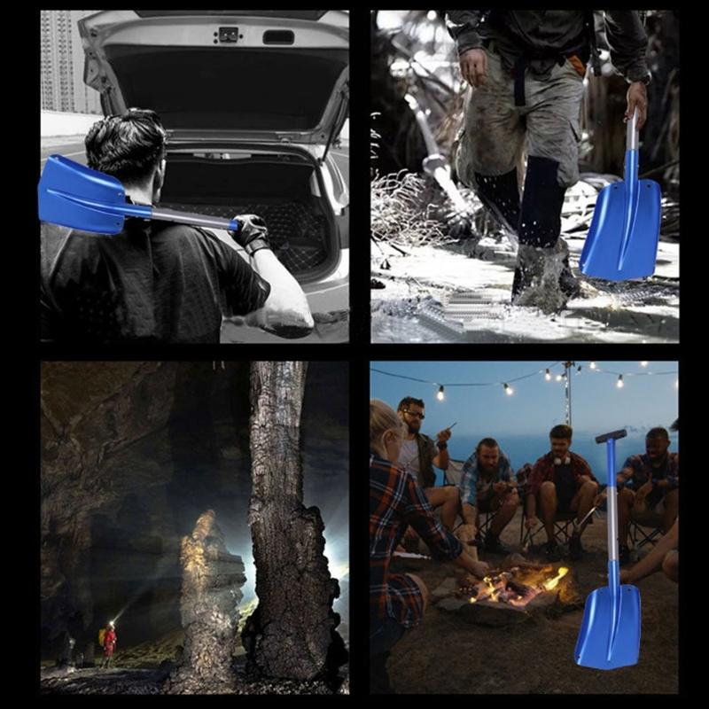 Collapsible Snow Shovel Aluminum Lightweight Snow Removal Tool Retractable 24.8'' to 32'' Snow Shovel