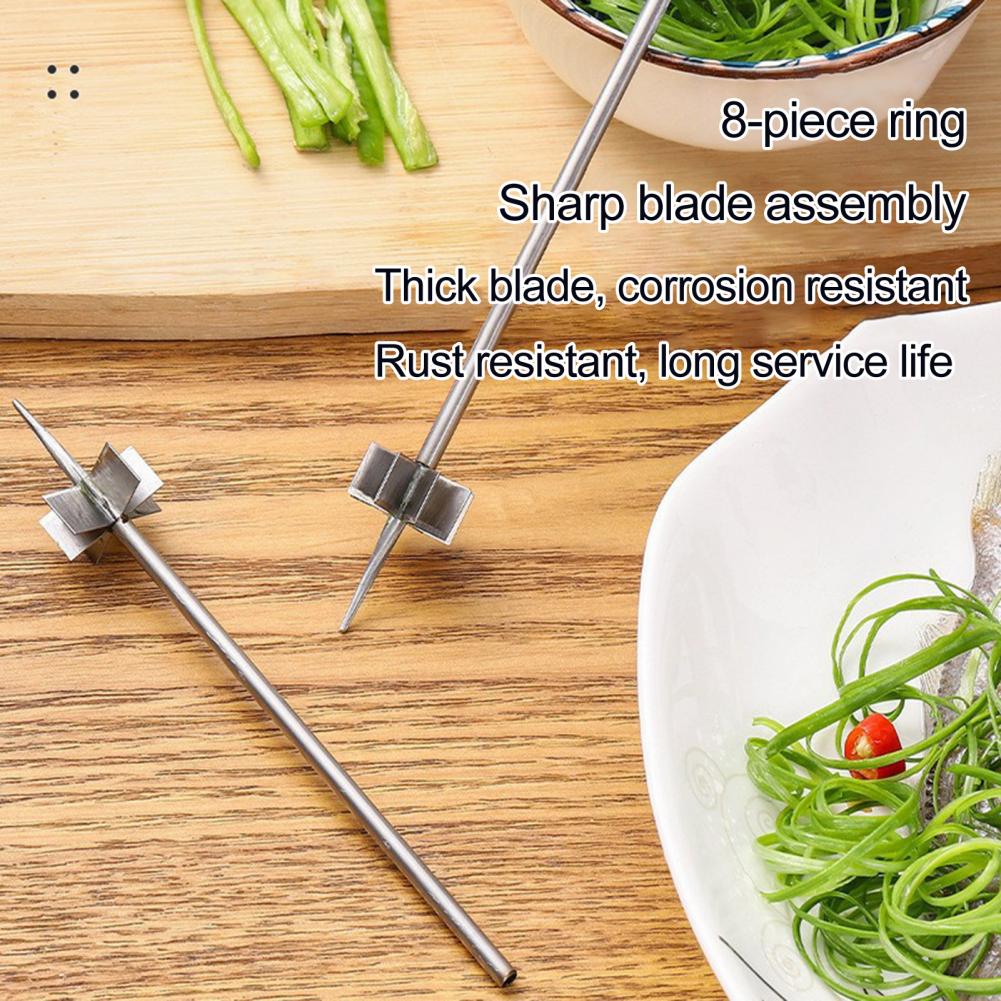 Onion Shredder Cutter Precision Vegetable Cutter Stainless Steel Scallion Onion Cutter Set for Quick Even Shredding for Cutting