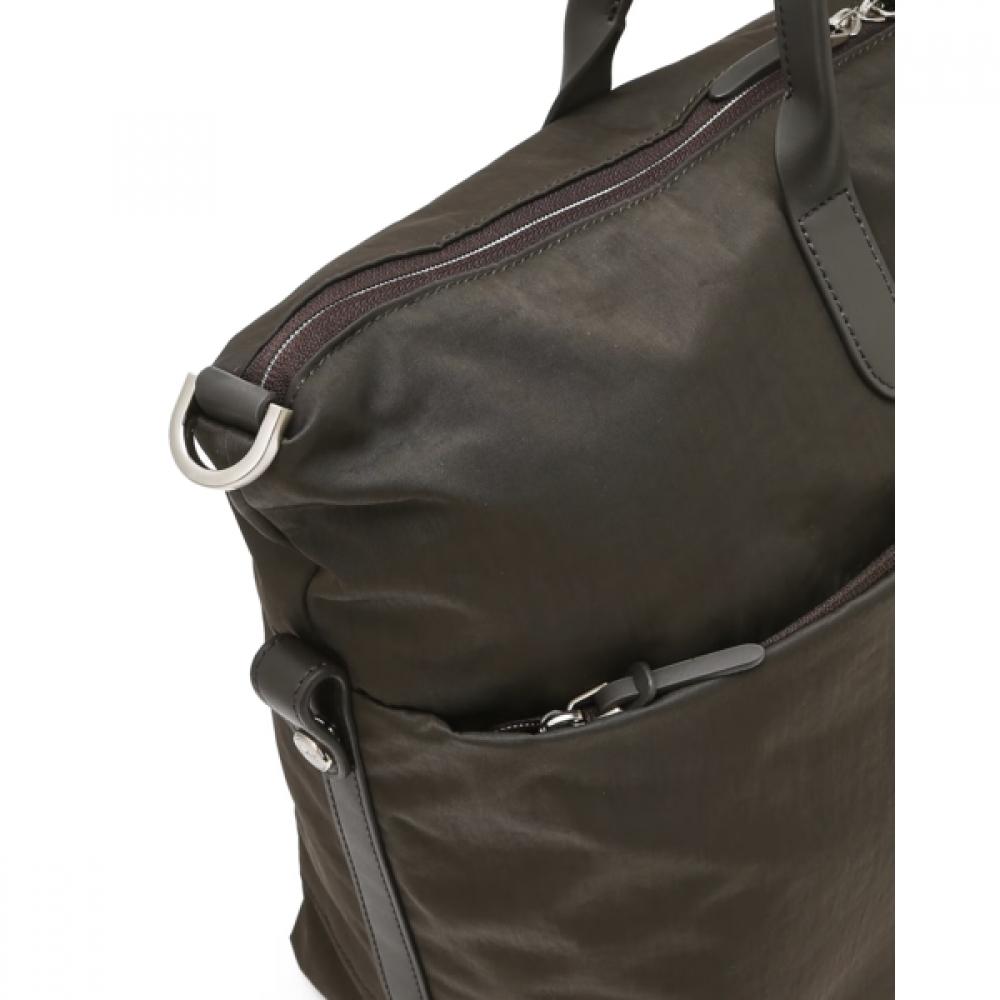 Daks Khaki Logo Decorated Nylon Tote Bag Dbba6f106k5
