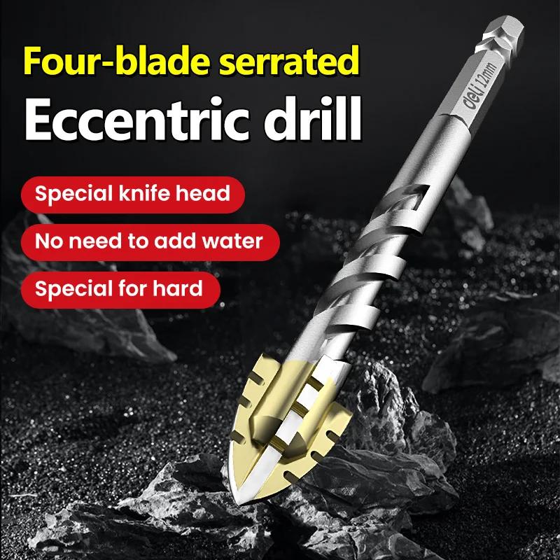 5pcs Four-edged Sawtooth Drill Bit for Tile Drilling and Concrete Special Electric Drill Ultra-high Hardness Drill Bit