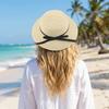 Wide Brim Straw Weave Sun Hat Bow Fisherman Hat Fashion Sunscreen Bucket Hat  Outdoor