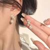 17KM Elegant Artificial Pearl Cross Earrings for Women Korean Gold Zircon Stud Earring Fashion Jewelry Accessories