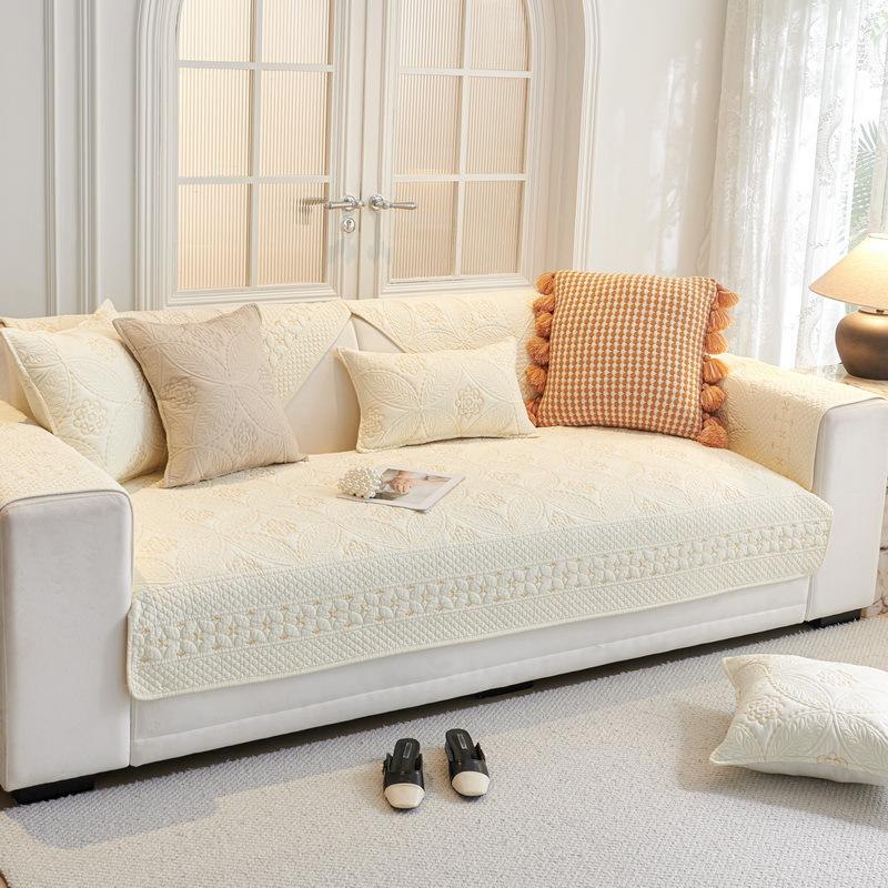 

New Cotton Sofa Cushion, Universal Non-Slip In All Seasons, Pure Cotton Simple Modern Seat Cushion Cover Cloth, Sofa Cover Towel 70*70cm