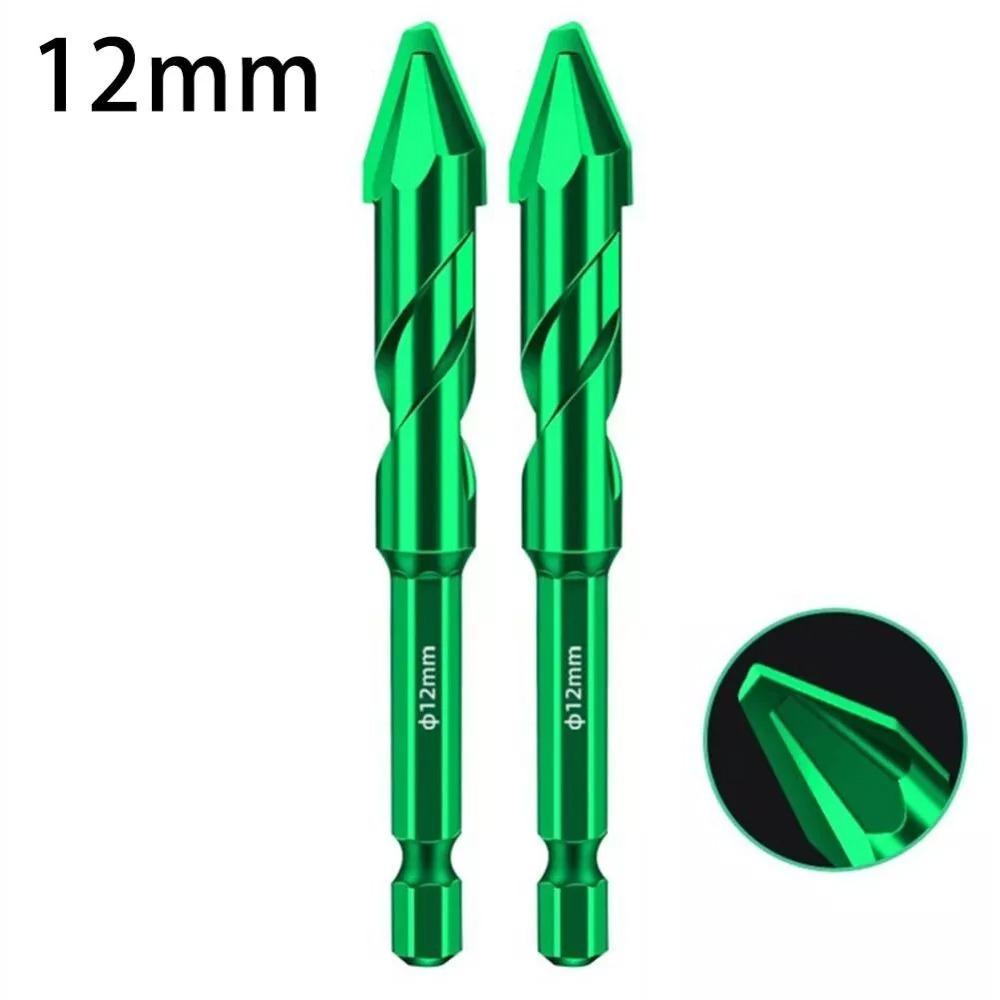 2Pcs Precision Eccentric Drill Bit 6/8/10/12mm Hole Drill Bit Multifunction Tile Drill Bit
