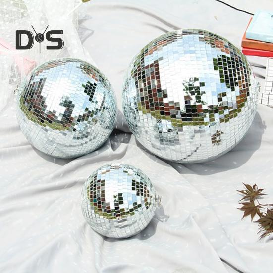 Silverspegel Discokula Ornament Reflekterande Hängande Discokula Dekorationer för 70-tals Retro Fest Jul Födelsedagar Tillbehör