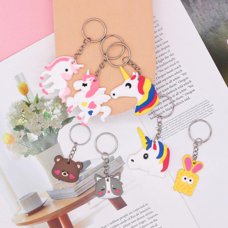 Cartoon Silicone Keychain Keyring - Soft PVC Rubber Key Hanger
