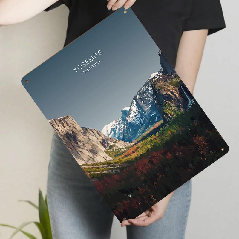 

Yosemite National Park Mountain Landscape Custom Metal Tin Sign California Nature Scenery Wall Art Decor 20x30cm（7.8x11.8inch）