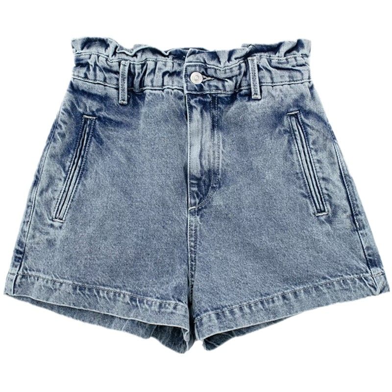 Fashion Style New Arrival Fashion Trendy Women's Clothing Washing Effect Paper Bag Type Denim Shorts 6164106 406