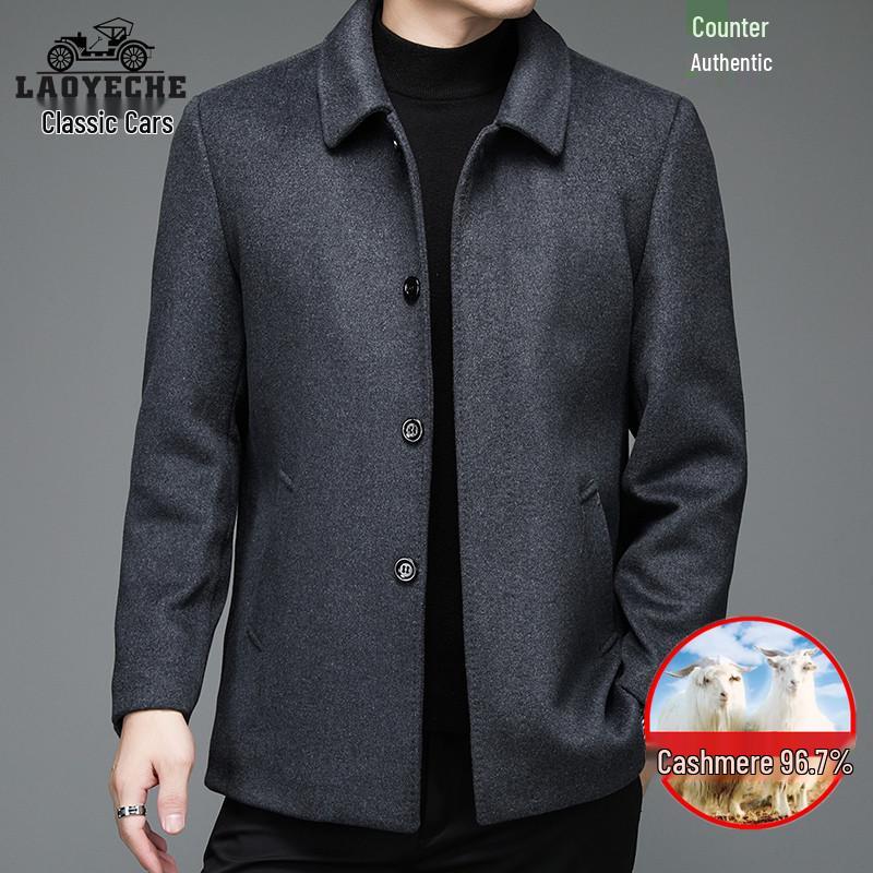 

Мужское кашемировое зимнее пальто средней длины для зрелых стилей M fits 50-60 kg