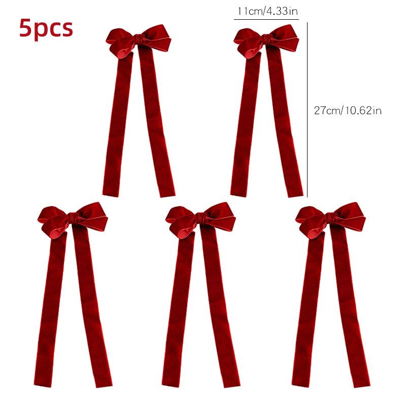 Burgundy Bow Handmade Velvet Bow Double-Layer Bow Velvet Christmas Hanging Ornament For Party Decor Holiday Decor Christmas Tree