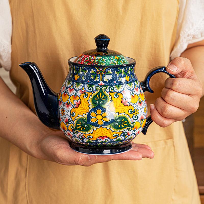 Bohemian Retro Dinnerware Set Salad Bowl Cutlery Ethnic Style Tableware for Home