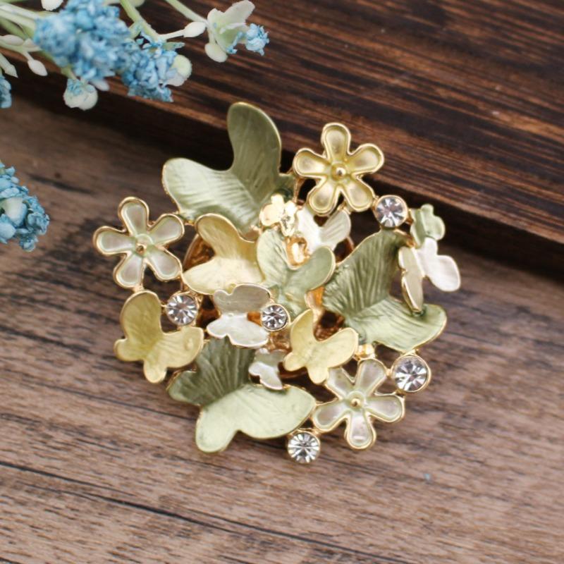 Heiß verkaufende emailierte geometrische Blume magnetische Brosche, modische kreative Blumenbrosche für Damen