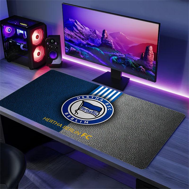 Hertha BSC Art Mauspads, Große Gaming-Schreibtischmatte, Rutschfestes XXL-Mauspad für Laptop & Tablet, Mini-PC-Spielmatte mit genähten Kanten