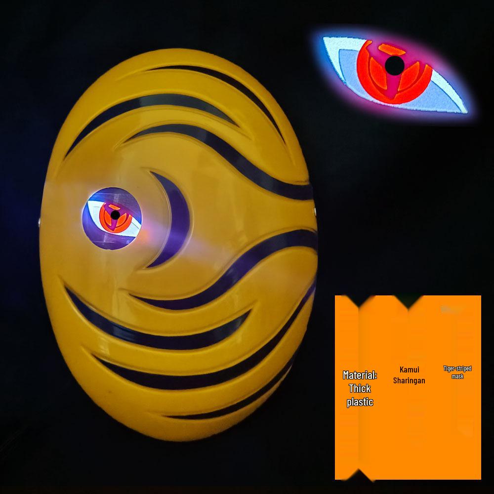 Naruto Tobi Maske: Uchiha Madara Obito Roter Mond Tigerstreifen Design orange