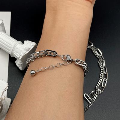 Double Layered Couple Bracelet Ins with A Cool and Niche Design, Simple and Personalized, Men's and Women's Trendy Accessories That Do Not Fade