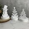 Christmas Series Candle Holder Silicone Mold DIY Snowman Elk House Candlestick Ornament Resin Mould 3D Gypsum Crafts Home Decor
