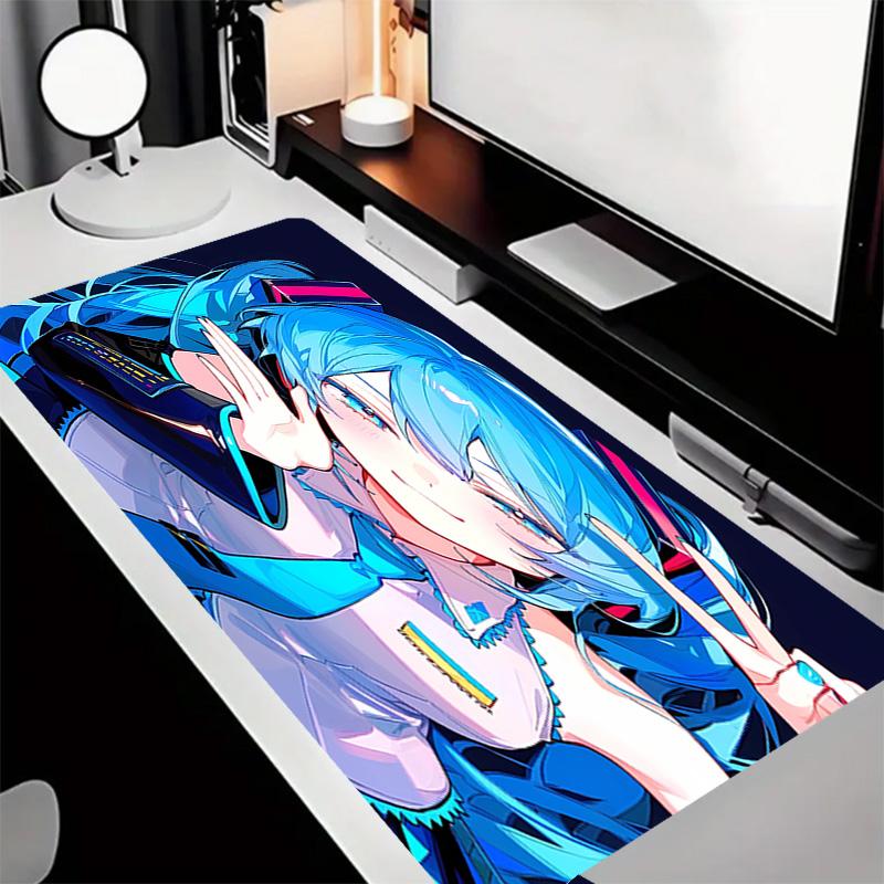 Hatsune Miku Theme Premium Non-slip Mouse Pad with Stitched Edges,Durable Rubber Material,for Desktop & Gaming Great Gifts