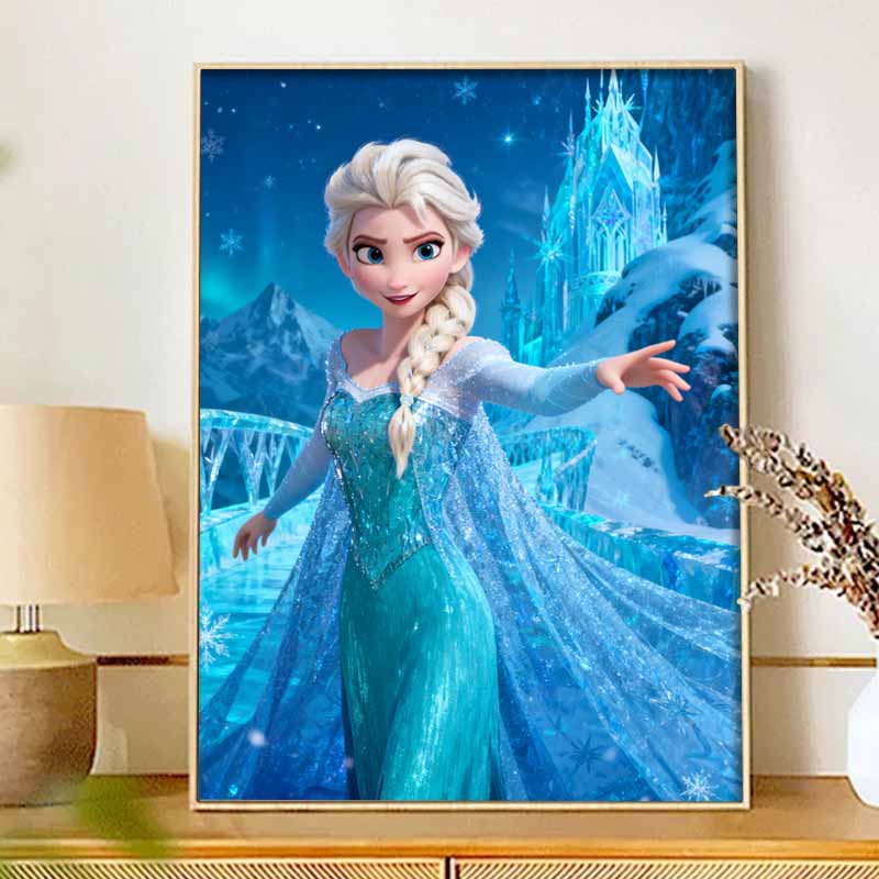 Disney 5d Diamond Painting, Elsa Diamond Art Painting Diy Handmade Sticker Gift, Home Decoration Painting